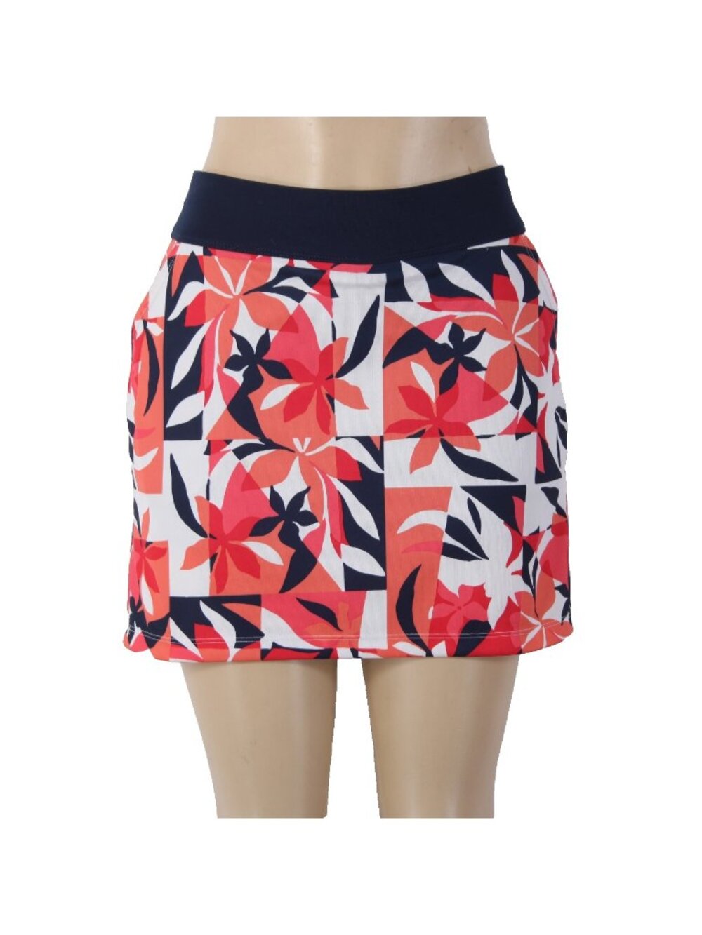 Callaway AW Skort Opti Dri Sz S Pink Navy White Elastic Waist Pull On 100% Poly